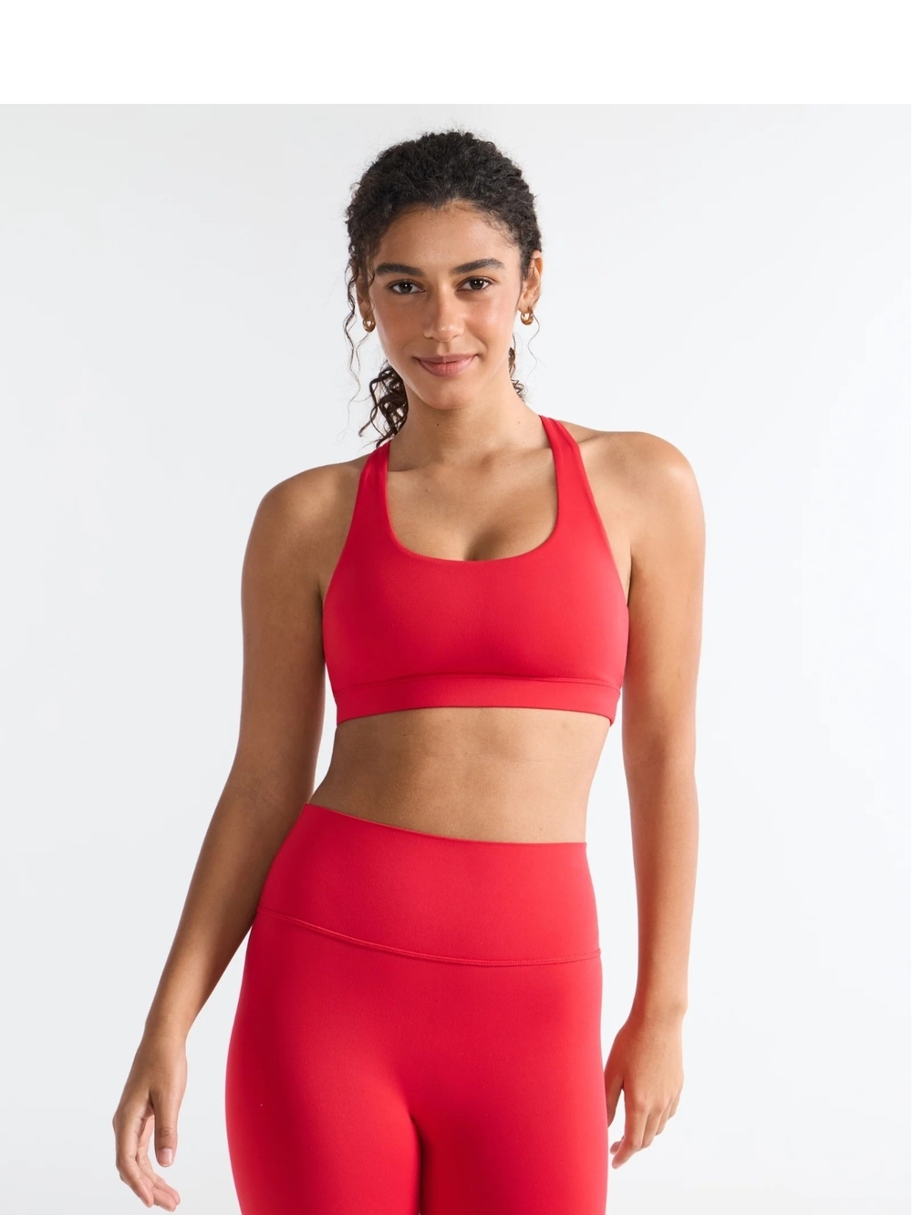 Red Liebergo Cross Back Strappy Yoga Bra